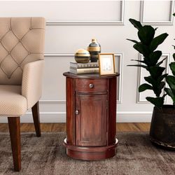 Decor Therapy Keaton Round End Table Vintage Cherry 26" x 17.75"