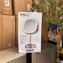 Halo led rechargeable mirror