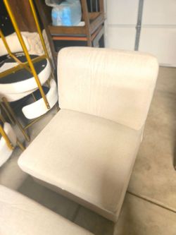 Cream Upholstered Armless Accent Chair