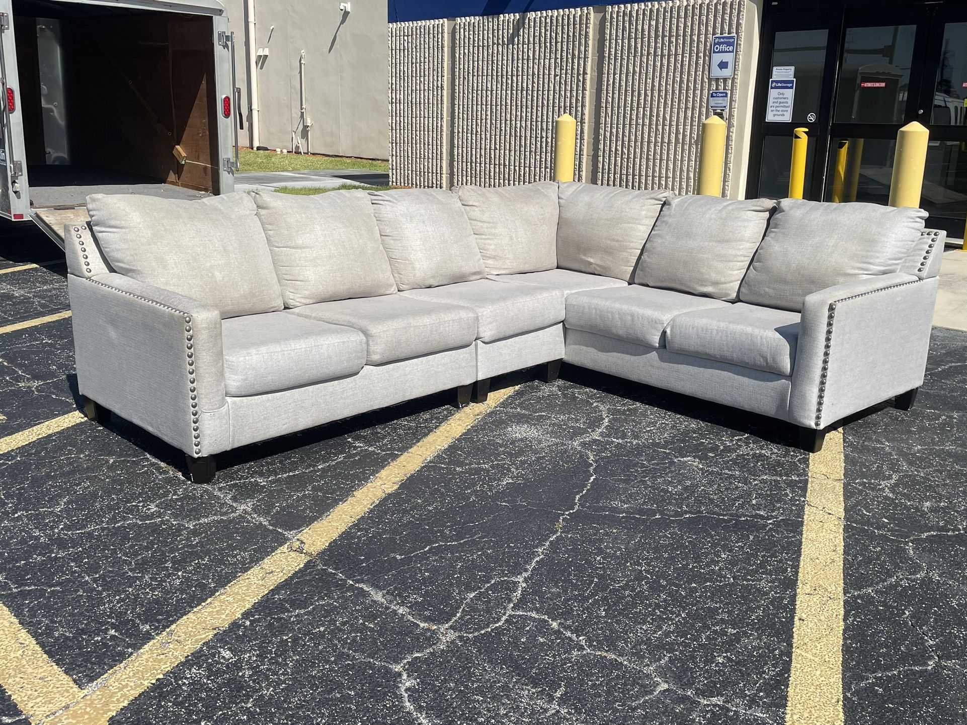 Gray Sectional Couch 3 Piece