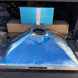 30” stainless steel vent hood with shroud.