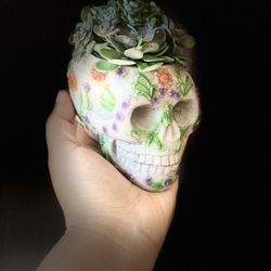 Sugar Skull Plant Pot 