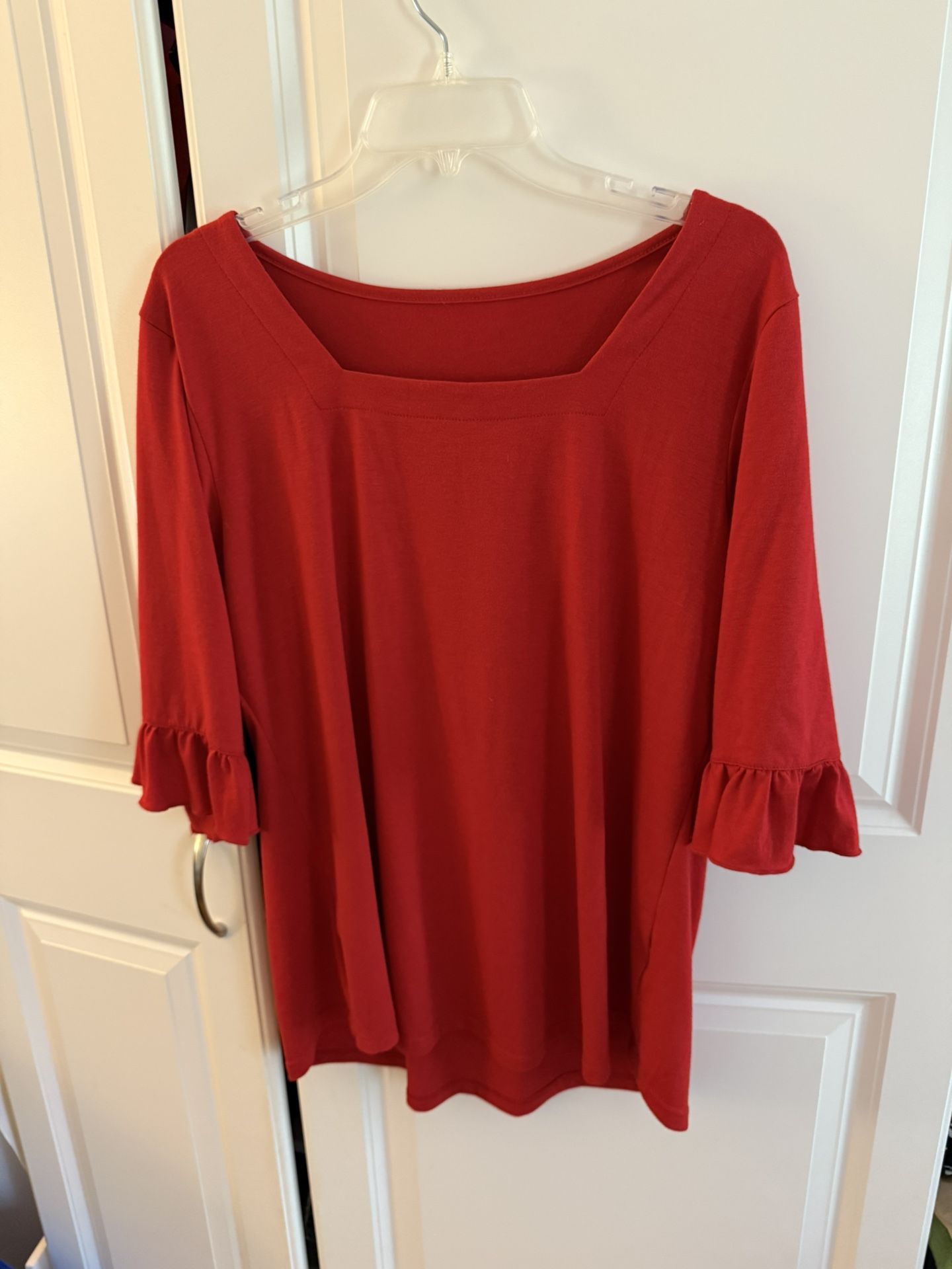 Red ruffle sleeve top #feminine size xl for Sale in South Windsor, CT ...