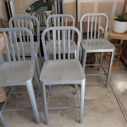 5 Gray Bar Stools 