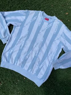 Sz M Supreme Textured Stripe Crewneck $120 FIRM NO TRADES