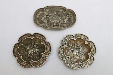 Chinese Vintage Bronze Plates 