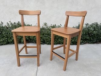 A Pair Of 25” Solid Wood Counter Bar Stool
