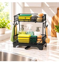 Two Tier Black Sink Caddie- BRAND NEW!