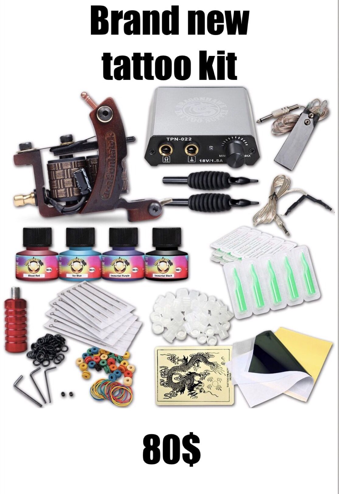 Brand new tattoo kit . Tattoo equipment . Tattoo machine