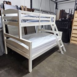 Twin over full bunk bed and mattress