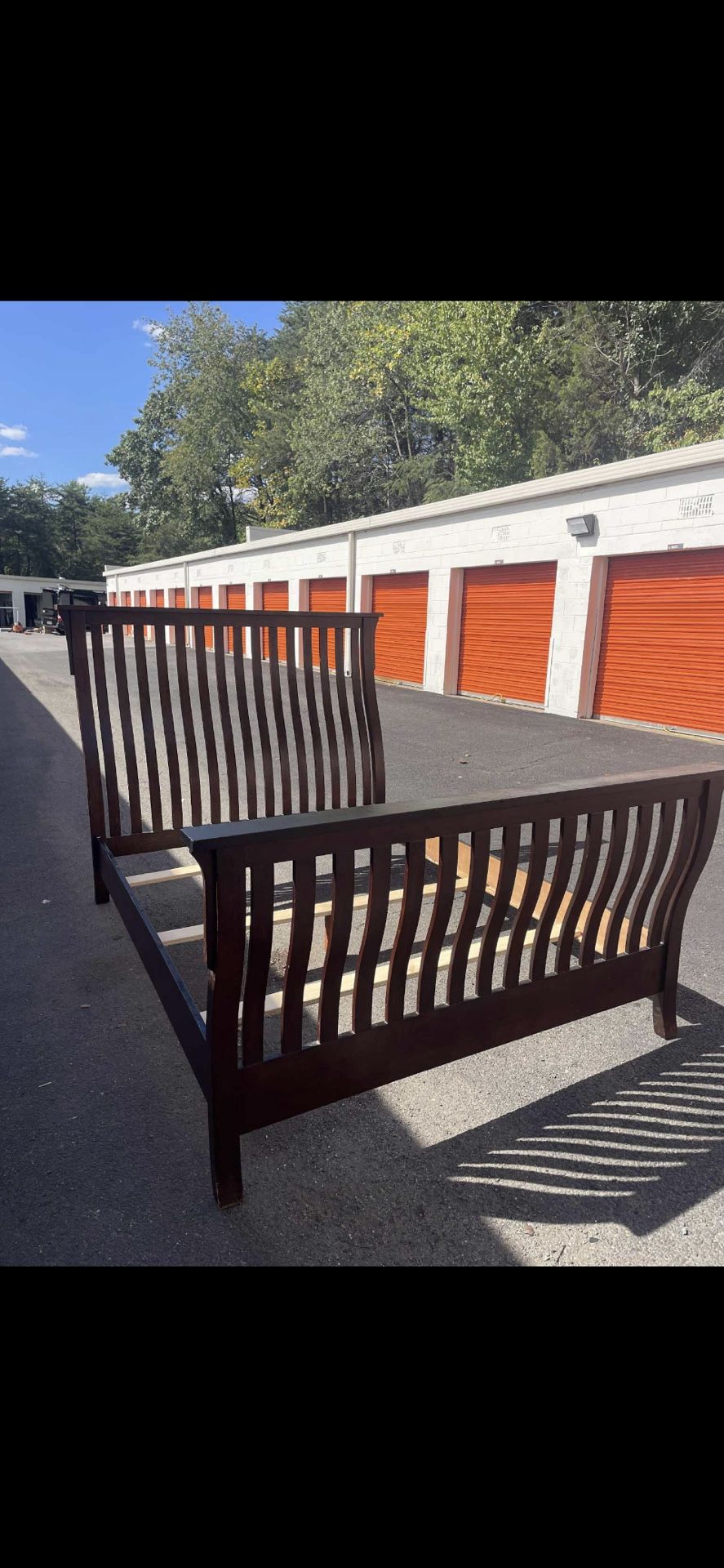 Solid Wood Queen Size Bedframe; Headboard, Footboard, Rails . Delivery Available