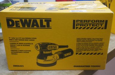 DeWalt DWE6423 5" Variable Speed Hook & Loop Random Orbit Sander Corded Electric.