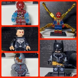 Batman Superman Flash Cyborg spider Man Lego Mini Figures