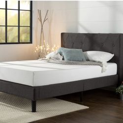 SALE!!! New King Size Platform Bed Frame With Upholstered Headboard 