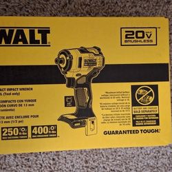 Brand New Dewalt 20v Brushless Impact Wrench Compact Size 1/2" Tool Only Sealed Box $130 FIRM ON PRICE 