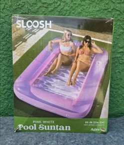 Sloosh Pink White Pool Suntan Inflatable Float