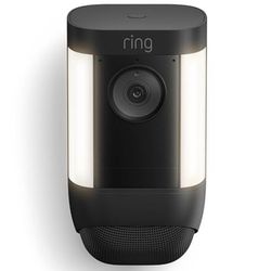 Ring Spotlight Cam Pro, Battery, Home or business security, Retinal 2K Video, Color Night Vision and Two-Way Talk with Audio+, Black 