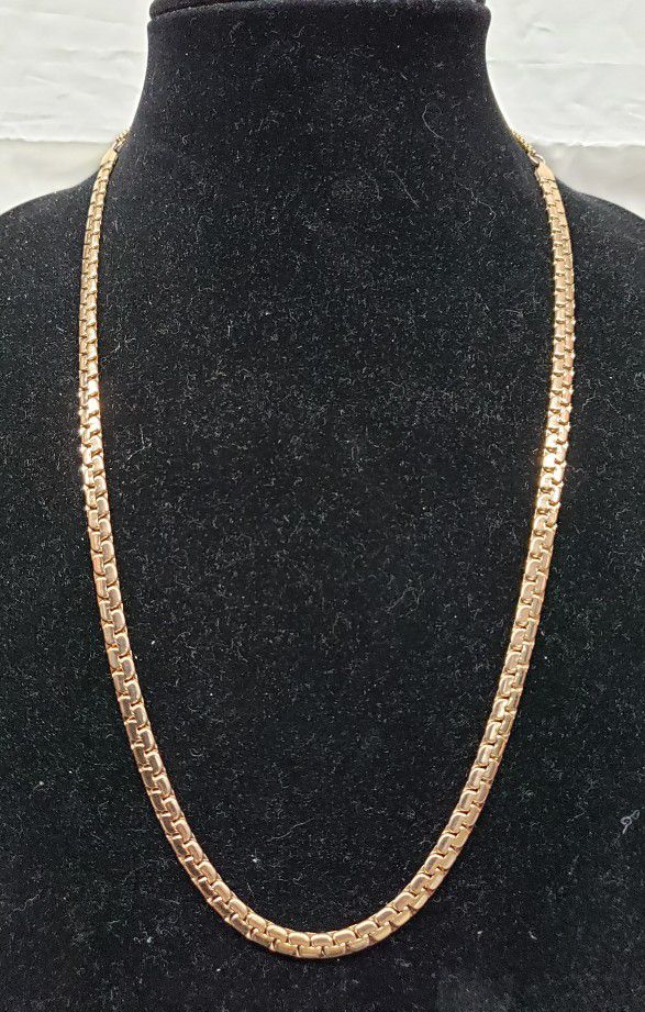 14k Rose Gold Ion Plated Stainless Steel 33" Flat Box Chain Bolo Necklace, Adjustable 18"-29" 