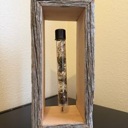 Rustic Moss Art with Test Tube Natural Wood (Handmade Style)