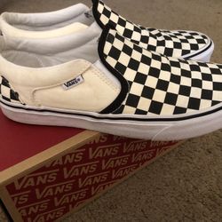 Checkered Slip On Vans 9.5 Men 