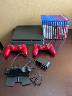 PS4 Slim W/ 2 Controllers & Games