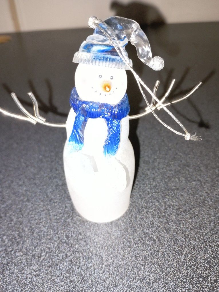 Vintage Frosted Glass Snowman Clean 