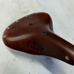 Vintage Brooks B72 Brown Leather Bike Saddle Chrome Double Rail, Springs, Clamp