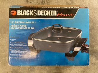 New Black & Decker Home 12” Electric Skillet Non-Stick Cooking Grill Pan
