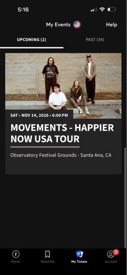 Movements concert ticket