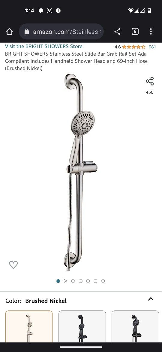 Stainless Steel Slide Bar Grab Rail Set