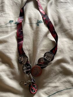 Deadpool Lanyard + 5 Gaming Themed Pins