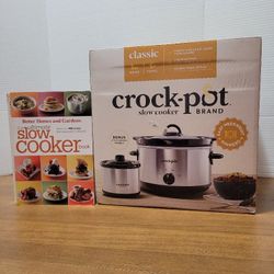 NEW Crock-Pot 5 QT Slow Cooker With Little Dipper Warmer & Used Crockpot Cookbook