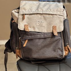 Like New Eddie Bauer Cascade Back Pack Diaper Bag - Black/Gray
