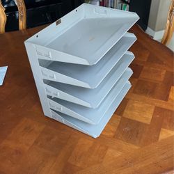 Vintage Steel 5 Slot Desk Organizer 