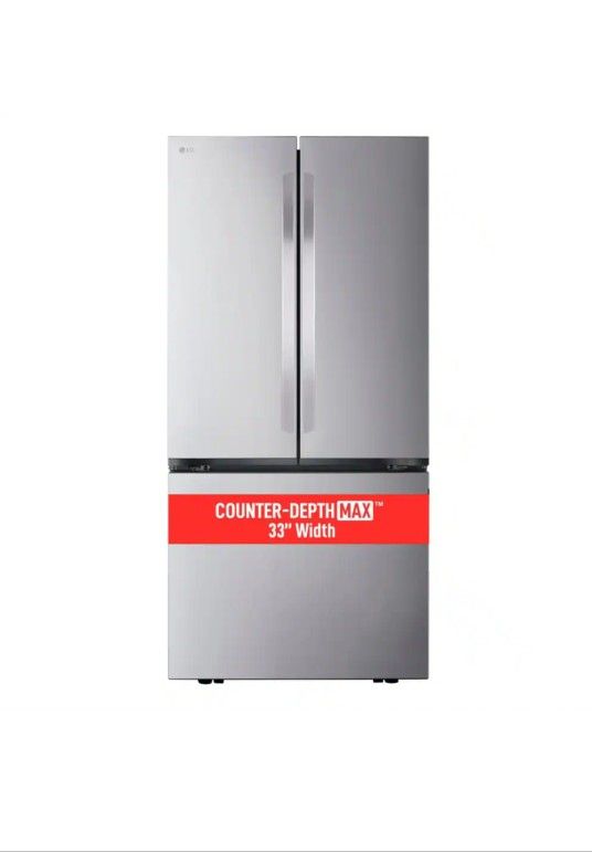 LG
33 in. W. 21 cu.ft. SMART Counter Depth MAX French Door Refrigerator with Ice Maker in PrintProof Stainless Steel