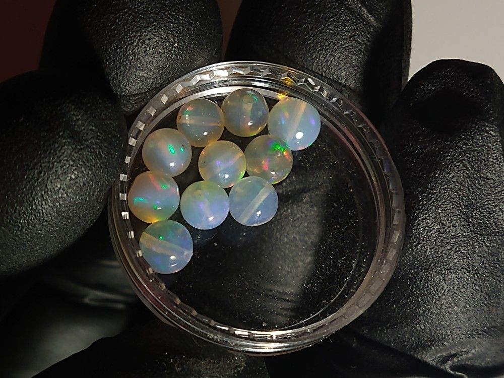 Ten Small Ethiopian opal beads