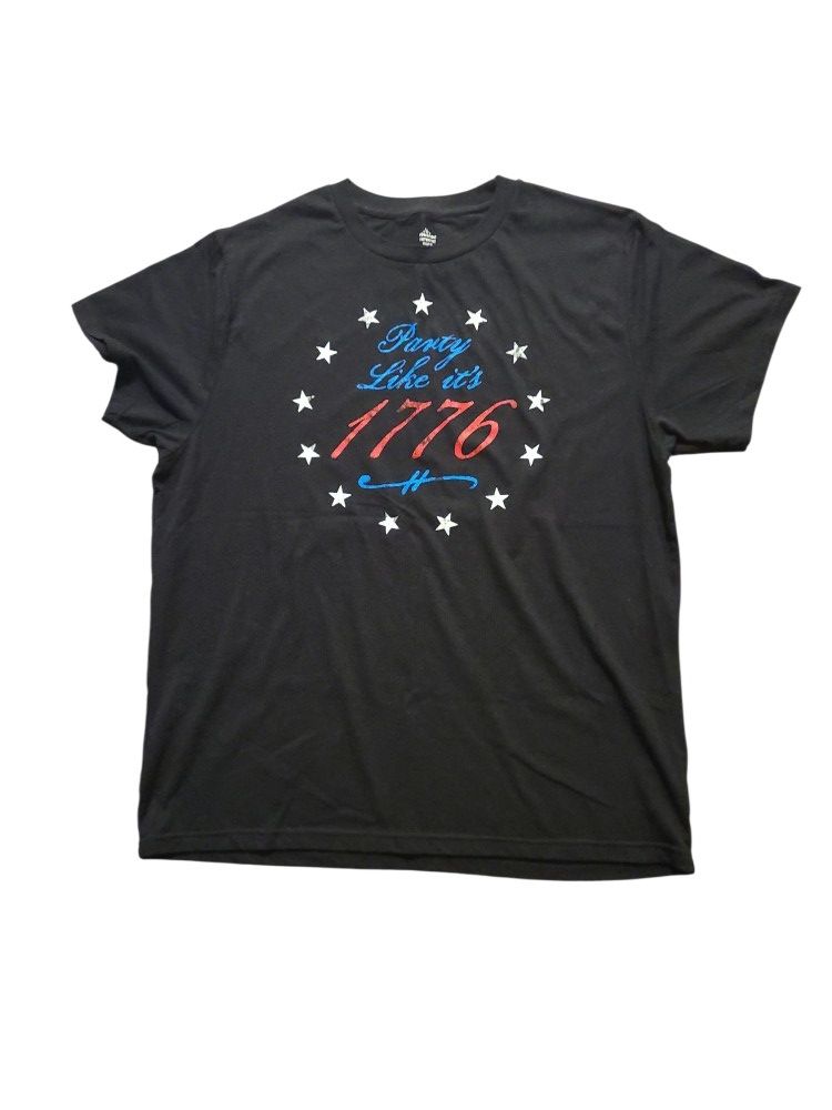 Party Like its 1776 USA American Themed Crew Neck T-Shirt July 4th Men's Size XL