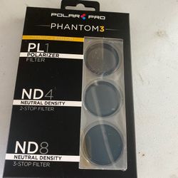 Polar Pro Ultra-Light Filter for DJI Phantom 3 Quadcopter Camera, 3 Pack (Polarizer, ND4, ND8)