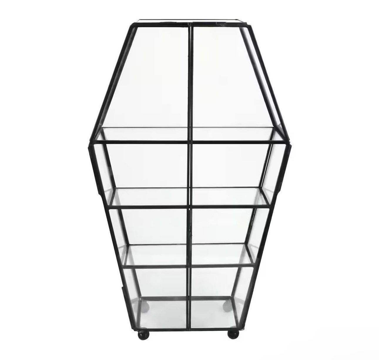 Ashland Glass Coffin Shelves curio cabinet 12” tall