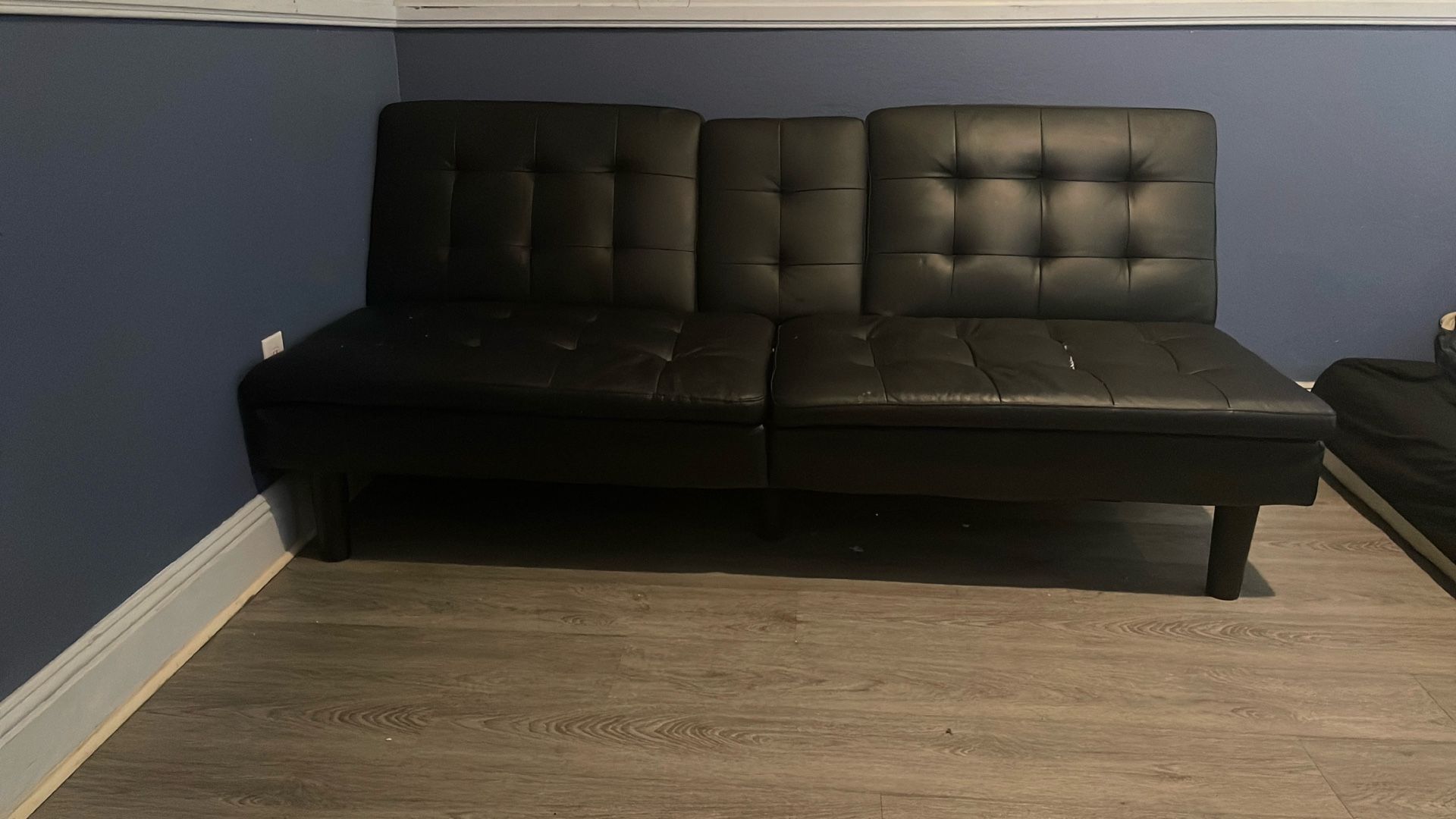 Black Fold Out Futon Couch With Cup Holders