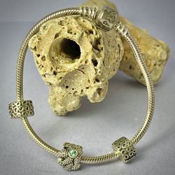 Pandora 925 Sterling Silver Charm Bracelet 