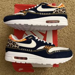 Size 11 (Brand New With Box) - Nike Air Max 1 Premium Denim Leopard