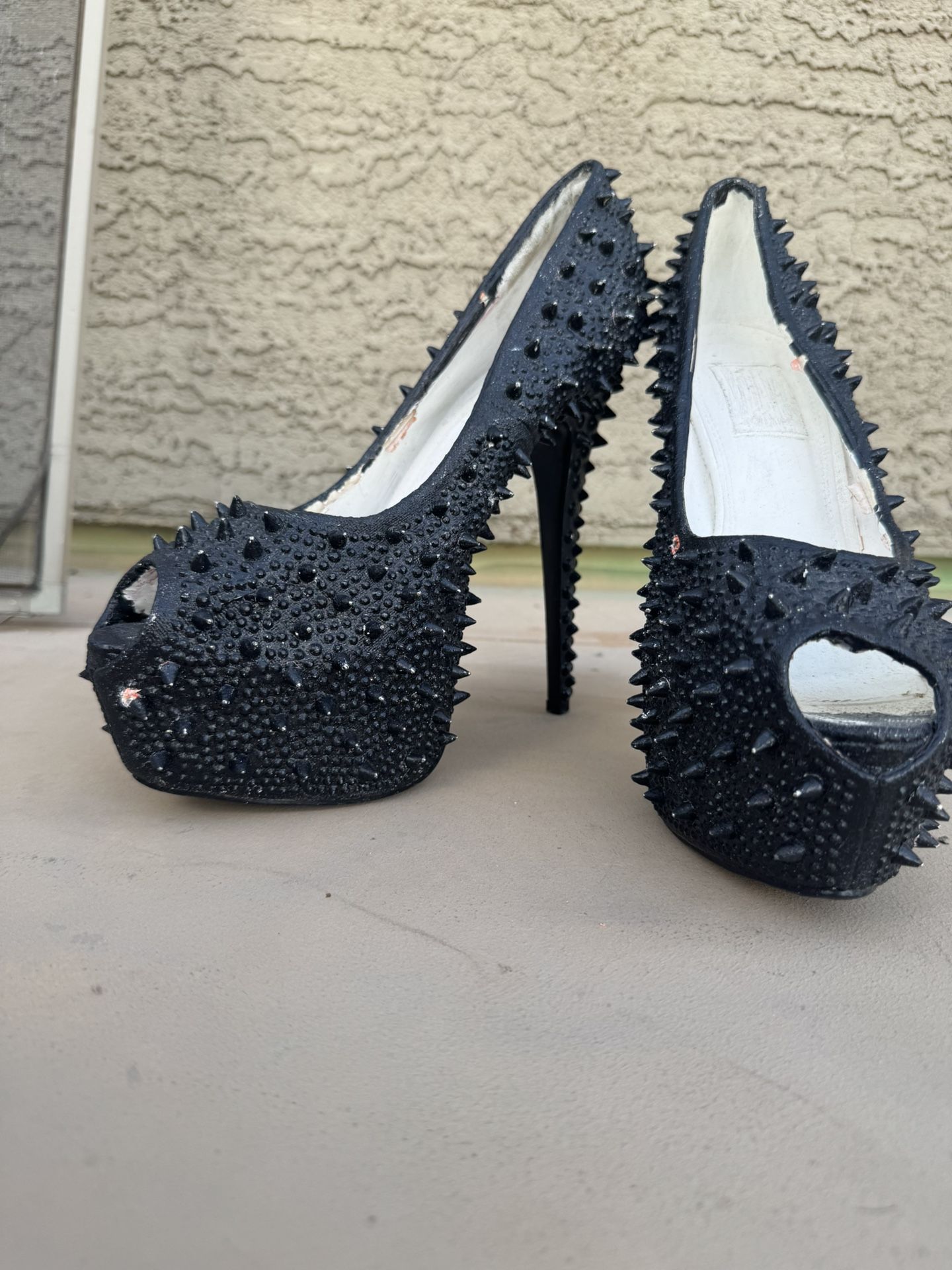 Black Spiked Heels