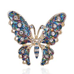Vintage Colorful Butterfly Brooches Crystal Rhinestones Metal Enamel Pins Flying Insect Animal Brooch Clothing Jewelry Gifts  Message me if you are in