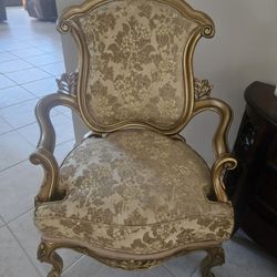 Two Gold LEAF Parlor CHAIRS