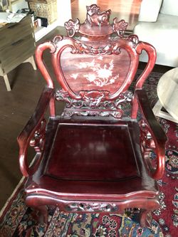 Pair of Antique Chinoiserie Mahogany Chairs