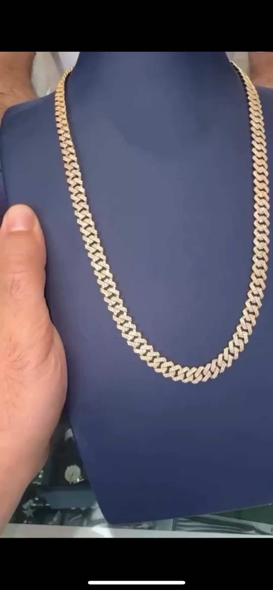 8MM NATURAL DIAMOND CUBAN LINK CHAIN 14KT VS/SI DIAMONDS G-H COLOR
