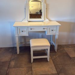 White Vanity / Desk Wood