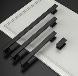 Asidrama Matte Black Cabinet Handles 56PCS (24×5”, 10×7”, 8×9”, 14×3.75”) Zinc Alloy