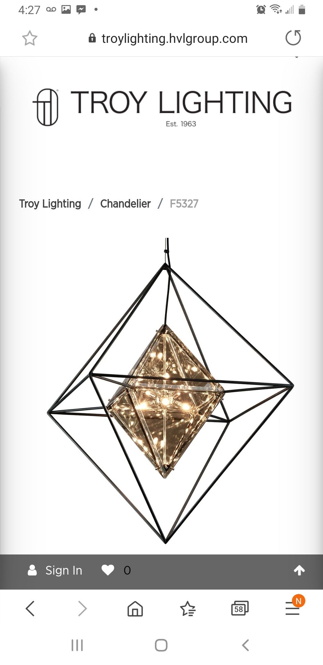 Troy lighting Chandelier